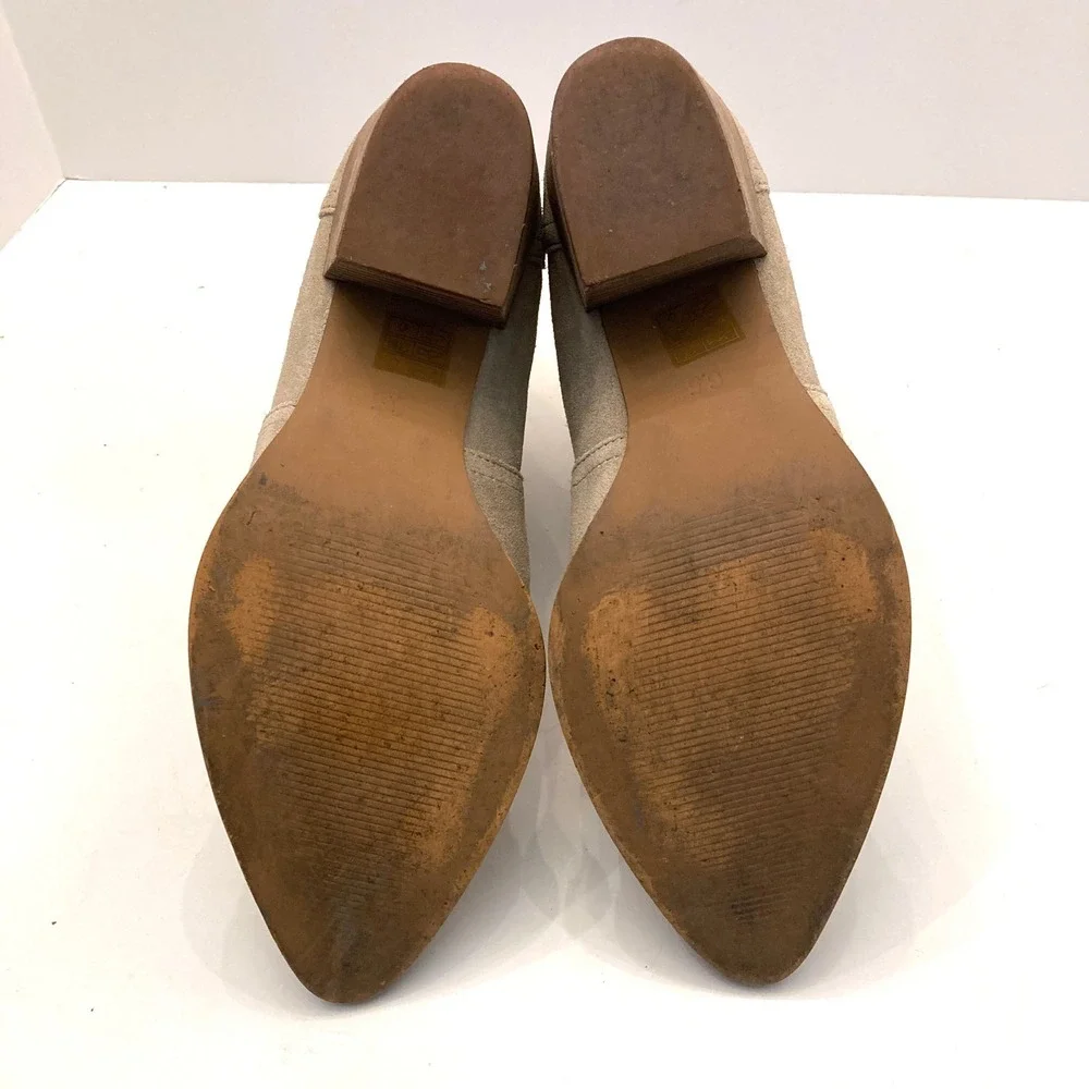 Madewell The Western Ankle Boot Tan Suede Womens 6.5 Stretch Pointed Toe‎